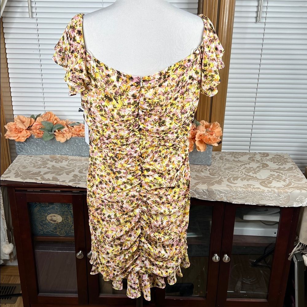 NEW ASTR The Label Floral Ruched Chiffon Minidress Size XL - Picture 7 of 11